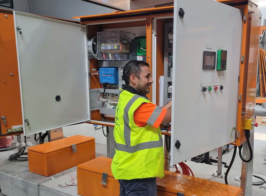 Greenlands worker works on pump system