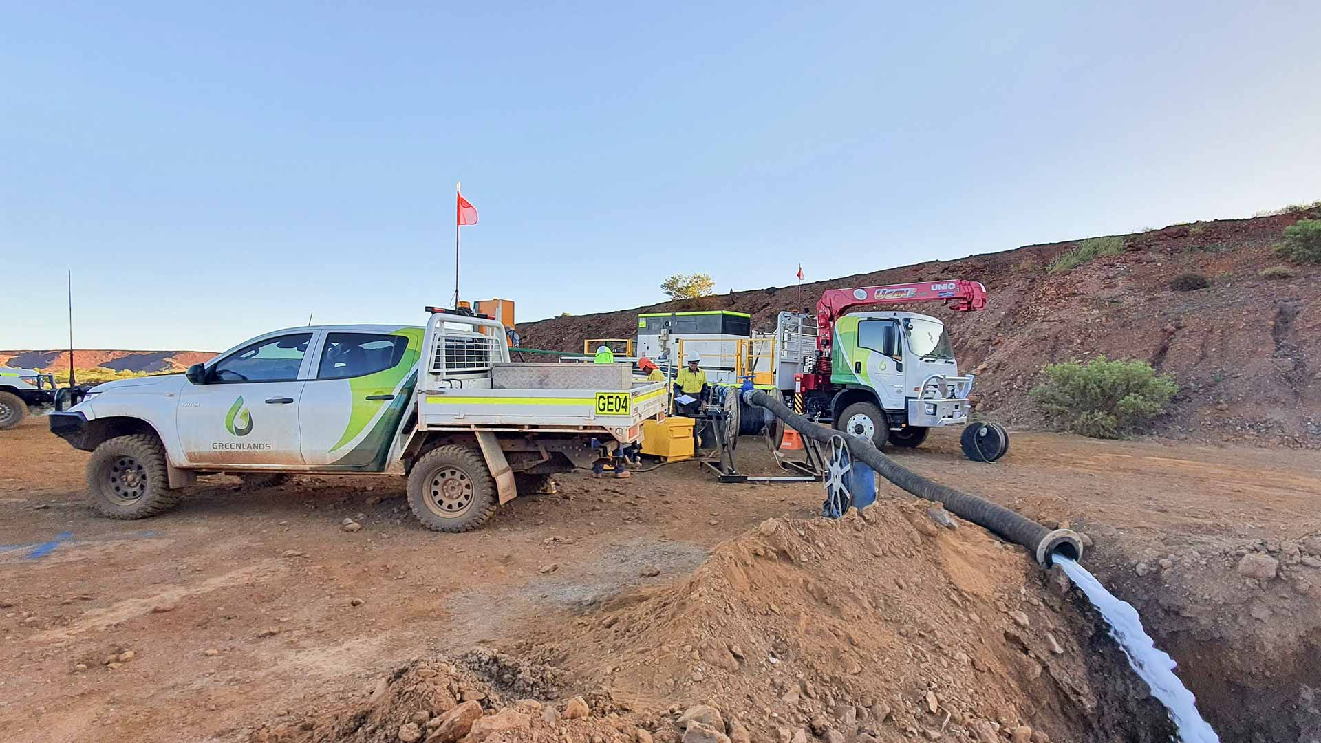 Greenlands team undertaking a water bore project